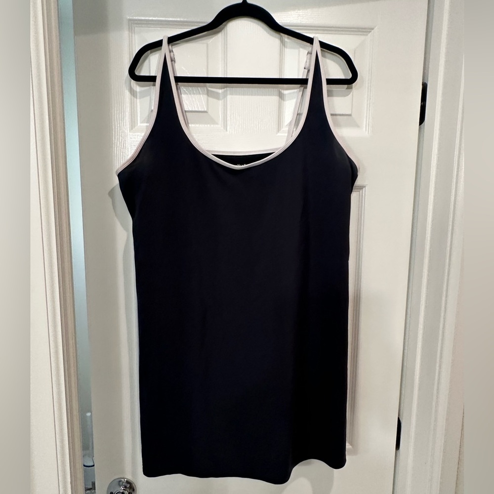 Abercrombie & Fitch Black Mini Slip Dress with White Trim